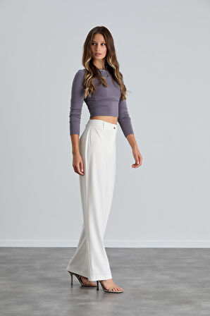 IŞŞIL 4550-Yüksek Bel Cepsiz Palazzo Pantolon