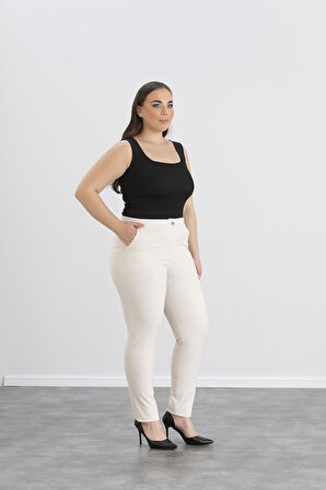 IŞŞIL 4551-Büyük Beden Kadın-Kız Kumaş Pantolon