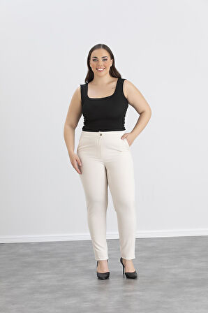 IŞŞIL 4551-Büyük Beden Kadın-Kız Kumaş Pantolon