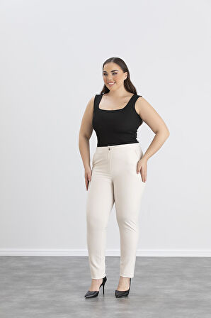 IŞŞIL 4551-Büyük Beden Kadın-Kız Kumaş Pantolon