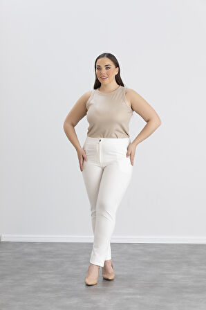 IŞŞIL 4551-Büyük Beden Kadın-Kız Kumaş Pantolon