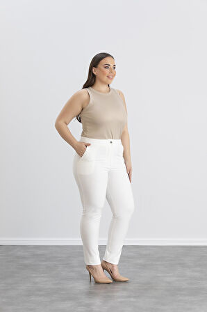 IŞŞIL 4551-Büyük Beden Kadın-Kız Kumaş Pantolon