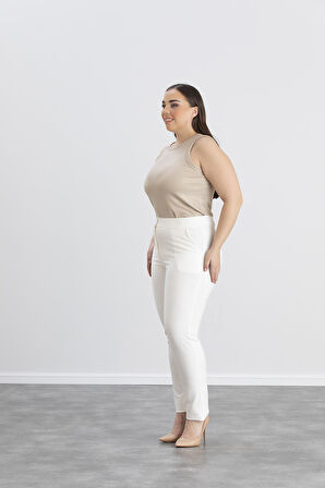 IŞŞIL 4551-Büyük Beden Kadın-Kız Kumaş Pantolon