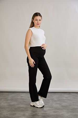 IŞŞIL 4554-Lüks Kışlık Boru Paça Hamile Giyim Kumaş Pantolon