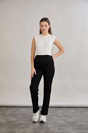 IŞŞIL 4554-Lüks Kışlık Boru Paça Hamile Giyim Kumaş Pantolon