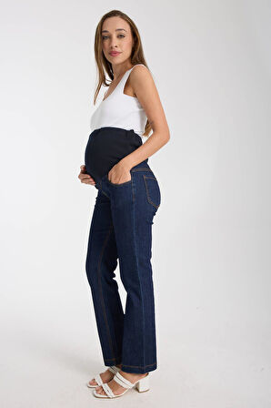 IŞŞIL 4559-Hamile Esnek Karın Bantli Boru Paça Kot Pantolon