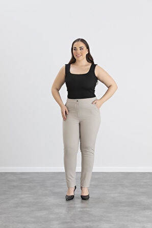 IŞŞIL 4551-Büyük Beden Kadın-Kız Kumaş Pantolon