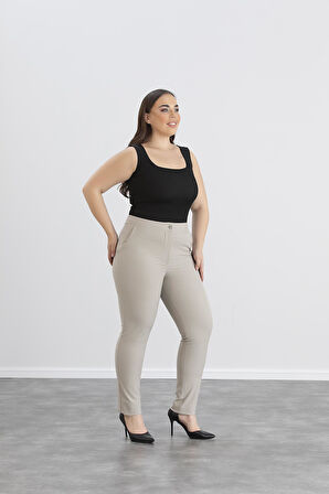 IŞŞIL 4551-Büyük Beden Kadın-Kız Kumaş Pantolon