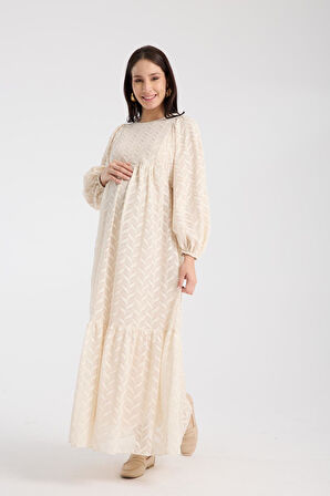 IŞŞIL 34548-Hamile Giyim OverSize Dantel Hamile Elbise