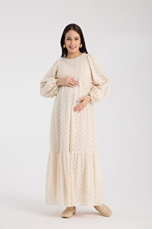 IŞŞIL 34548-Hamile Giyim OverSize Dantel Hamile Elbise