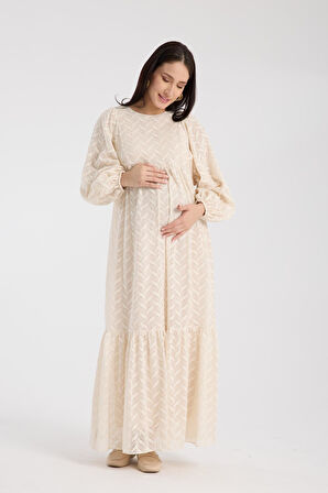 IŞŞIL 34548-Hamile Giyim OverSize Dantel Hamile Elbise