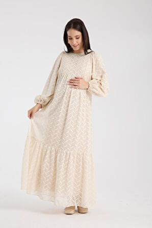 IŞŞIL 34548-Hamile Giyim OverSize Dantel Hamile Elbise