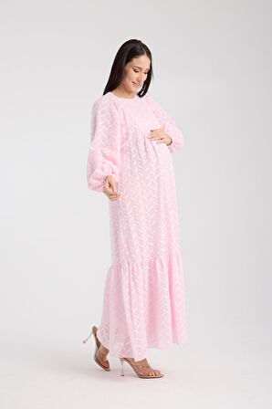 IŞŞIL 34548-Hamile Giyim OverSize Dantel Hamile Elbise