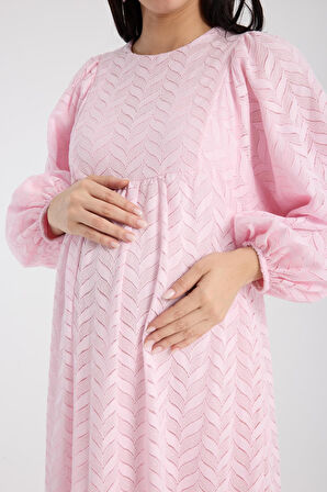 IŞŞIL 34548-Hamile Giyim OverSize Dantel Hamile Elbise