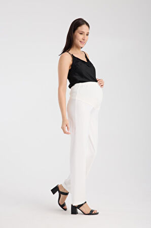 IŞŞIL 4564-Esnek Karın Banlı Hamile Giyim Bol Paça Kumaş Pantolon