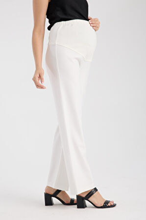 IŞŞIL 4564-Esnek Karın Banlı Hamile Giyim Bol Paça Kumaş Pantolon