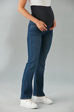 IŞŞIL 615-Hamile Karın Bandlı Lycra İspanyol Paça Kot Pantolon