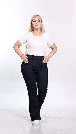 IŞŞIL 715-Esnek İspanyol Paça Büyük Beden Kot Pantolon