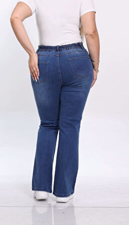 IŞŞIL 715-Esnek İspanyol Paça Büyük Beden Kot Pantolon