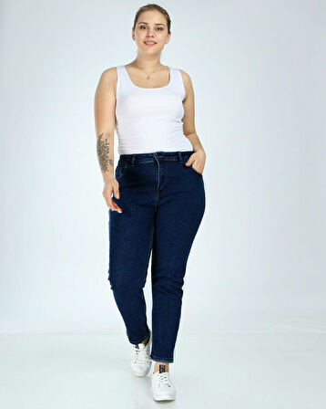 IŞŞIL 505-Bilek Boy Boru Paça Büyük Beden Esnek Kot Pantolon