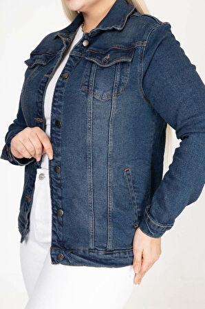 IŞŞIL 301-Büyük Beden Esnek Kot Spor Ceket