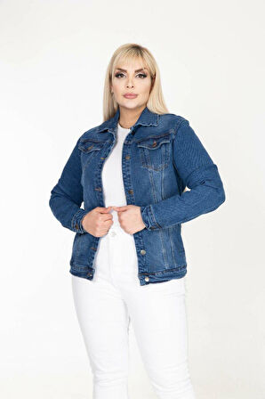 IŞŞIL 301-Büyük Beden Esnek Kot Spor Ceket