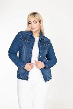 IŞŞIL 301-Büyük Beden Esnek Kot Spor Ceket