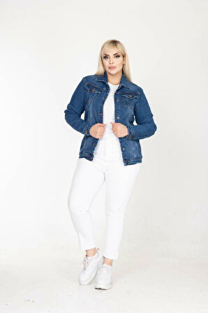 IŞŞIL 301-Büyük Beden Esnek Kot Spor Ceket