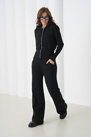 IŞŞIL 12343-Çizgi Kombin Spor Triko Eşofman Takım