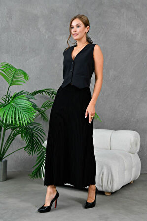 IŞŞIL 10807-Kloş Kesim Esnek Triko Etek