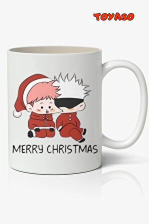 Jujutsu Kaisen Itadori Yuji Yılbaşı Christmas Anime Beyaz Kupa Bardak Sevgiliye Arkadaşa Hediye