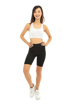 Kadın Siyah Diz Üstü Likralı Tayt 3'lü Paket 2246