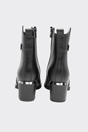 Fermuarlı Hakiki Deri Kadın Bot