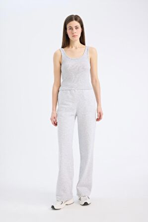 DeFacto Straight Fit Kalın Eşofman Altı Cepli Yüksek Bel B8571AX25SPGR93