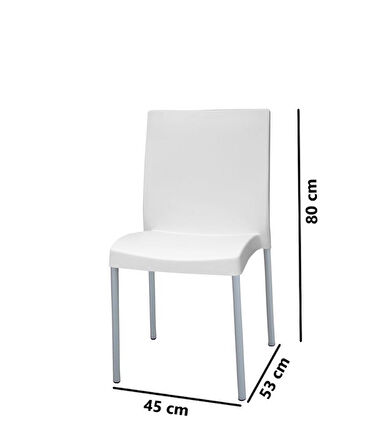 Omnipazar MT-CF875 Vortice Plastik Bahçe Balkon Sandalye 4'lü Set 