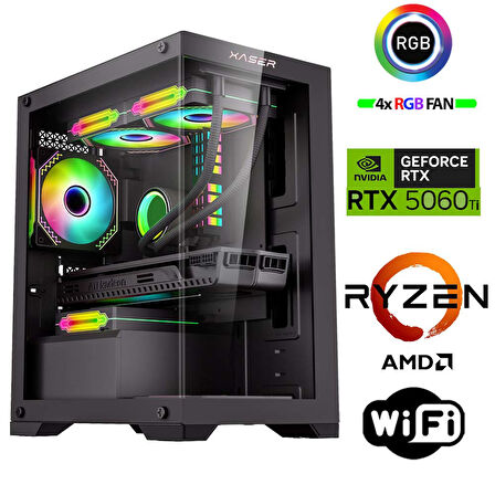 Xaser SovaX10 Ryzen 5 5600 16GB Ram 1TB M.2 NVMe SSD 16GB RTX5060Ti Masaüstü Oyuncu Bilgisayarı