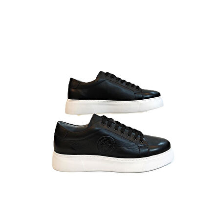 Voyager 6204 Siyah-Beyaz Hakiki Deri Erkek Ayakkabı