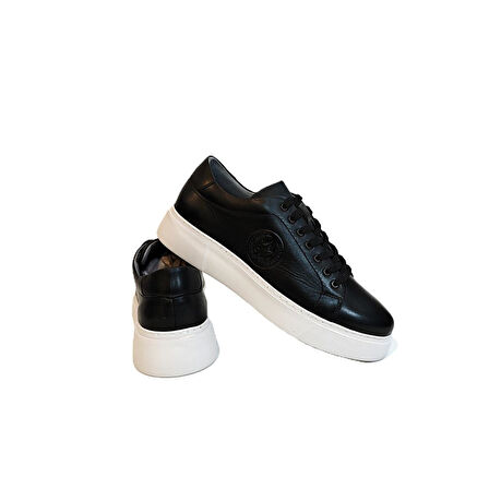 Voyager 6204 Siyah-Beyaz Hakiki Deri Erkek Ayakkabı