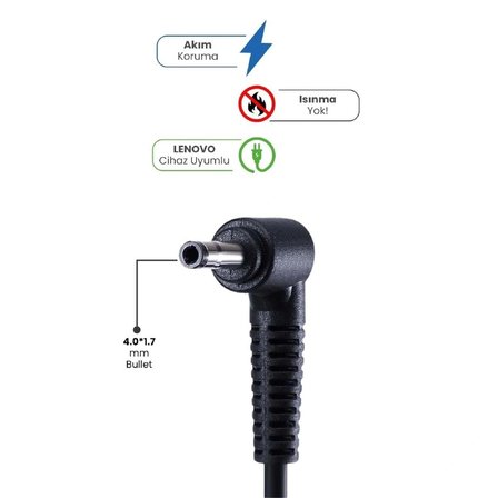 Lenova Notebook Laptop Adaptör, Şarj Aleti  20V 3.25A 4.0*1.7 mm