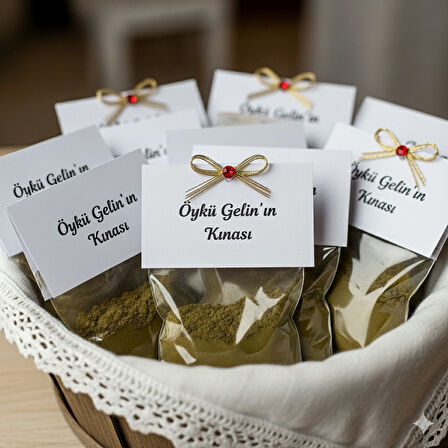 Dağıtmalık Hediyelik Kına 50 Adet Paketlenmiş Kişiye Özel İsimli