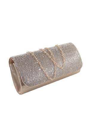 Suyolu taşlı gold abiye çanta. Abiye portföy clutch davet altın çantası kadın gold abiye taşlı çanta