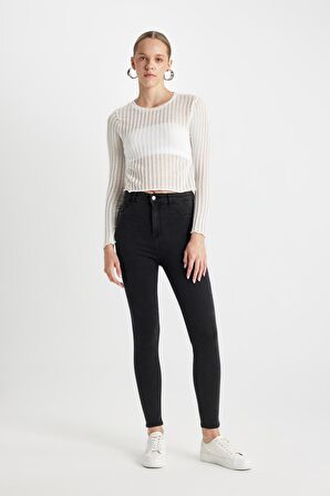DeFacto Jegging Yüksek Bel Bilek Boy Dar Paça Basic Düz Jean Pantolon B7498AX24AUNM36