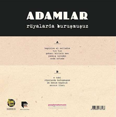 Adamlar Rüyalarda Buruşmuşuz - Plak