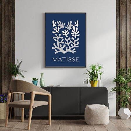 Mavinin Güzelliği Matisse Duvar Tablosu Çerçeveli 2'li Set