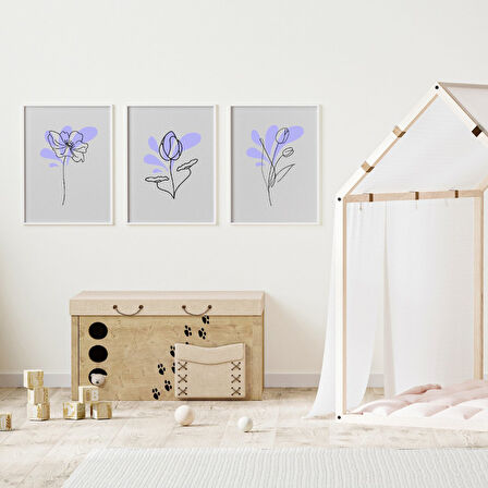 Mavinin Büyüsü Picasso Duvar Tablosu Çerçeveli 3'lü Set