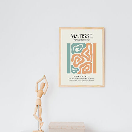 Matisse Turuncu ve Yeşil'in Büyüsü Duvar Tablosu Çerçeveli 3'lü Set