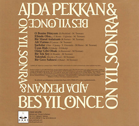 Ajda Pekkan & Beş Yıl Önce On Yıl Sonra - CD