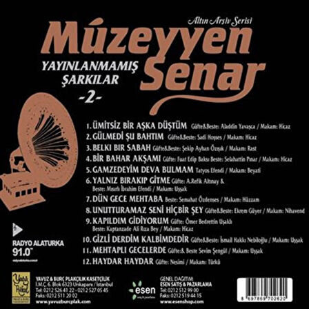 Müzeyyen Senar Yayınlanmamış Şarkılar 2 - CD