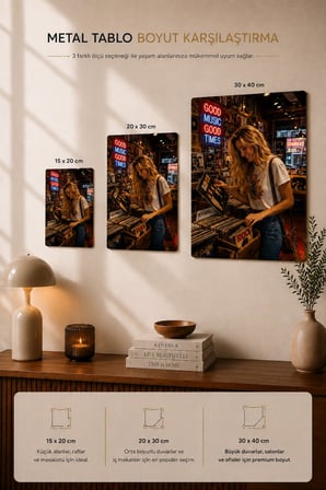 Plak Hikayeleri Kolleksiyonu Melodi Avcısı Metal Tablo