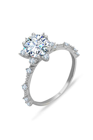 beyaz altın Beyaz Altın Tektaş Tasarım Yüzük